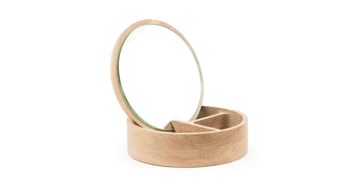 Lea Round Jewelry Box Small - Natural Wood