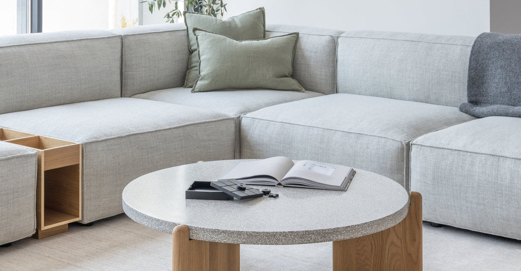 Native Coffee Table - Warm Cement & Light Oak.