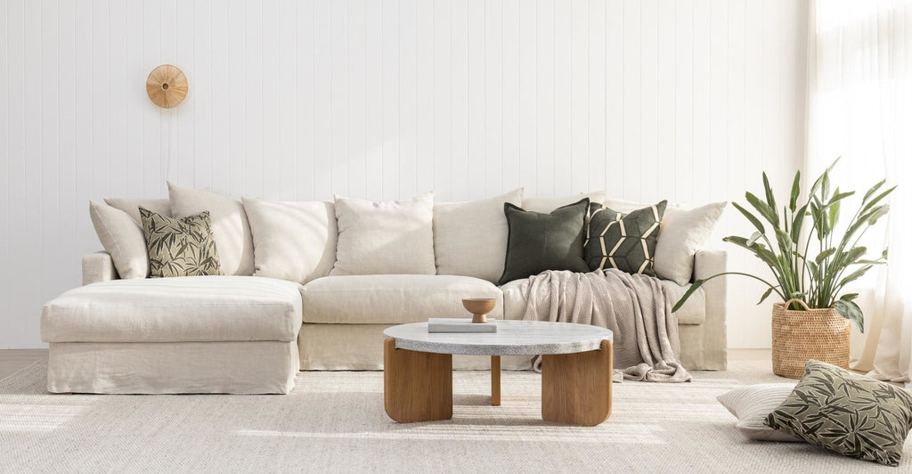 Native Coffee Table - Warm Cement & Light Oak.