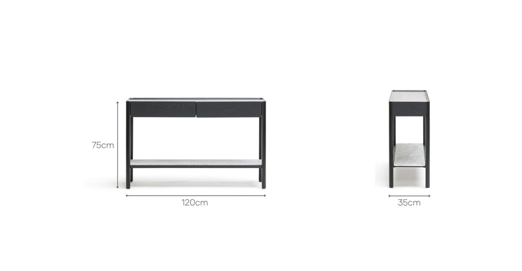 Nell Console - Black Oak & Bianca Carrara.