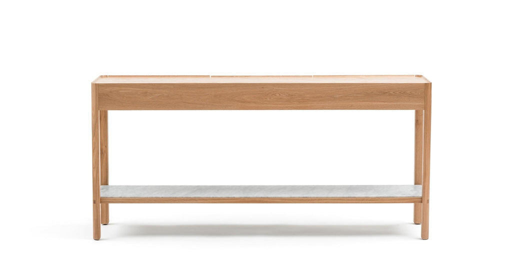 Nell Console - Light Oak & Bianca Carrara.