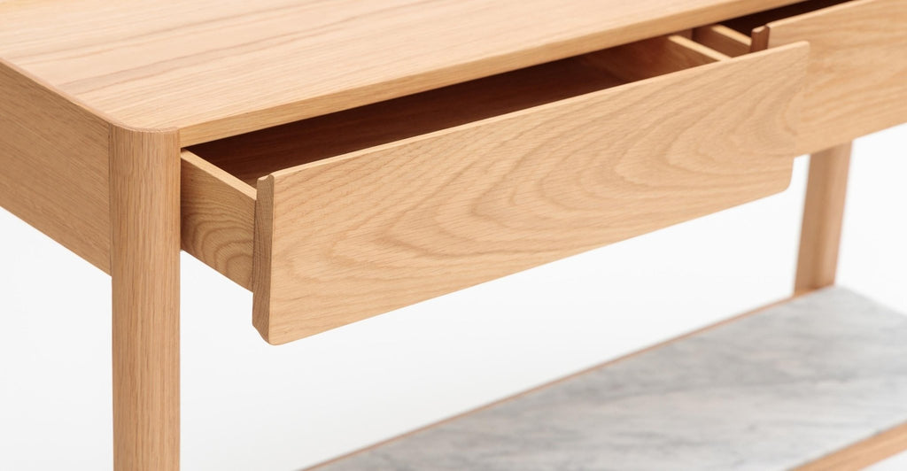 Nell Console - Light Oak & Bianca Carrara.