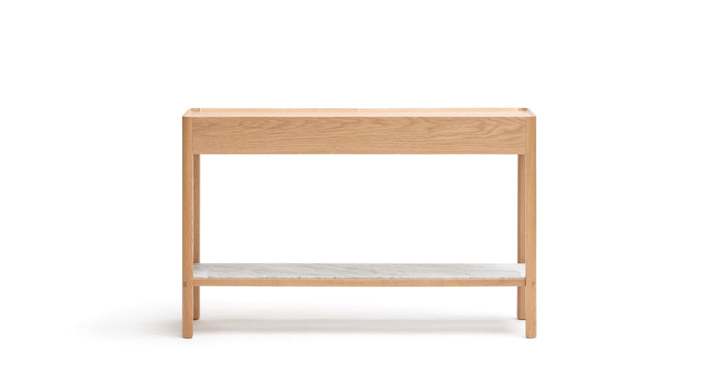 Nell Console - Light Oak & Bianca Carrara.