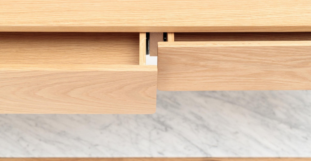 Nell Console - Light Oak & Bianca Carrara.