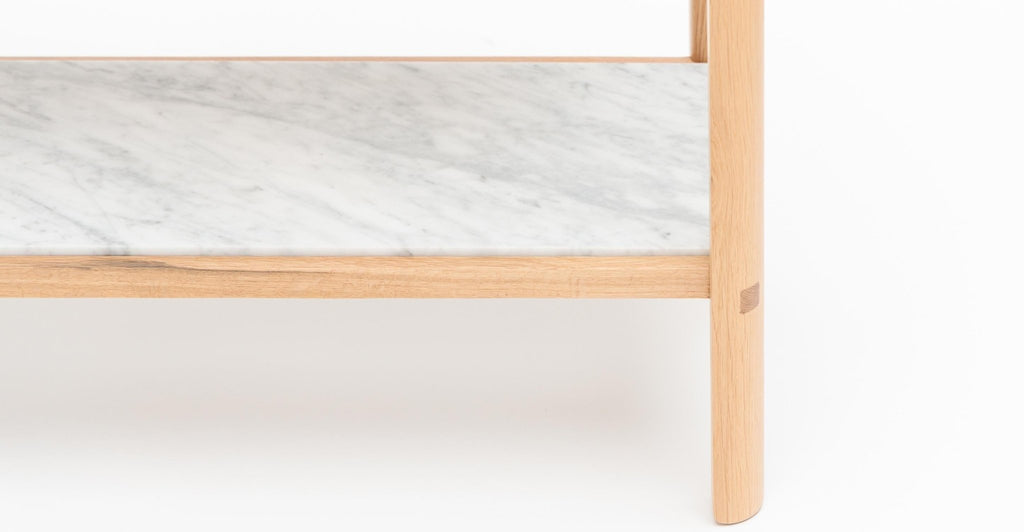 Nell Console - Light Oak & Bianca Carrara.