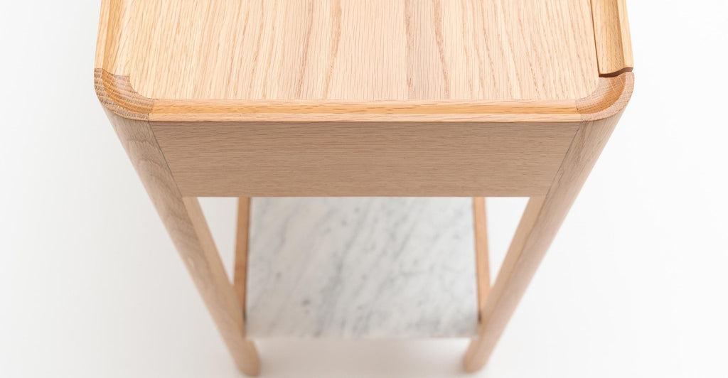 Nell Console - Light Oak & Bianca Carrara.