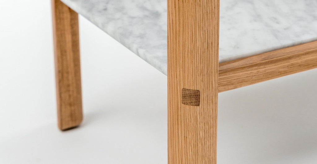 NELL CONSOLE - LIGHT OAK & BIANCA CARRARA - THE LOOM COLLECTION