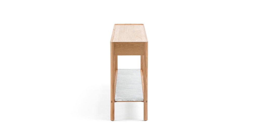 Nell Console - Light Oak & Bianca Carrara.