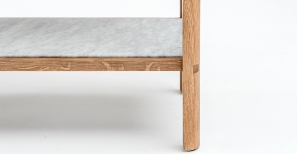 NELL CONSOLE - LIGHT OAK & BIANCA CARRARA - THE LOOM COLLECTION