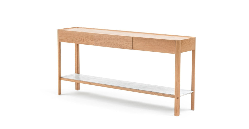 Nell Console - Light Oak & Bianca Carrara.