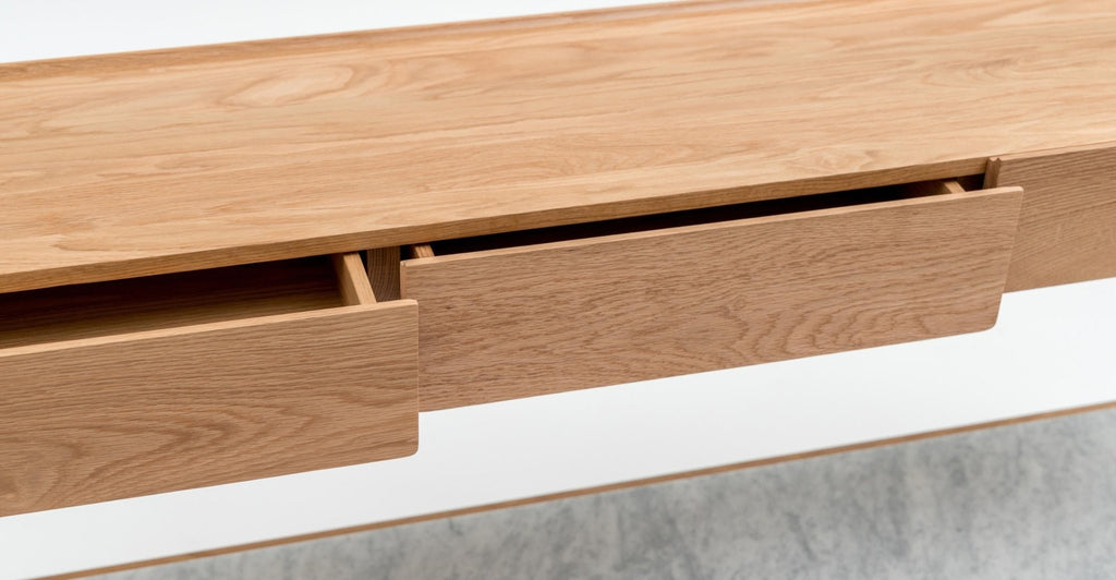 NELL CONSOLE - LIGHT OAK & BIANCA CARRARA - THE LOOM COLLECTION