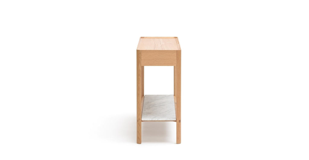 Nell Console - Light Oak & Bianca Carrara.