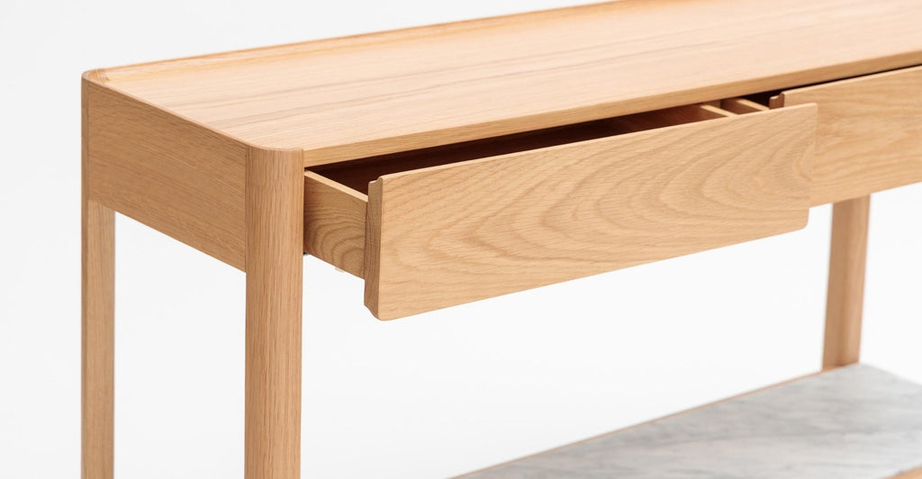 Nell Console - Light Oak & Bianca Carrara.