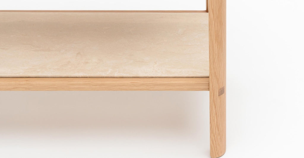 Nell Console - Light Oak & Travertine.