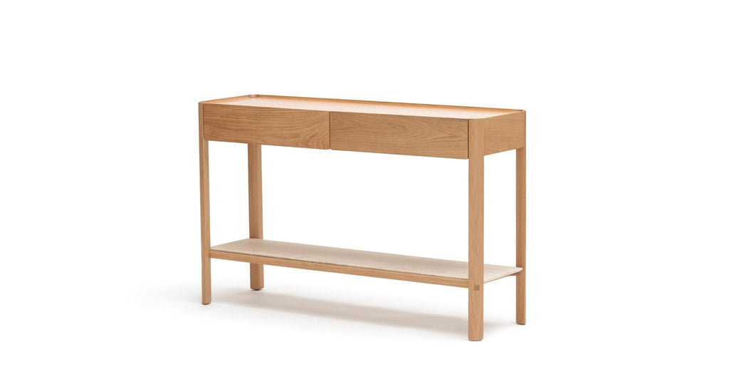 Nell Console - Light Oak & Travertine.