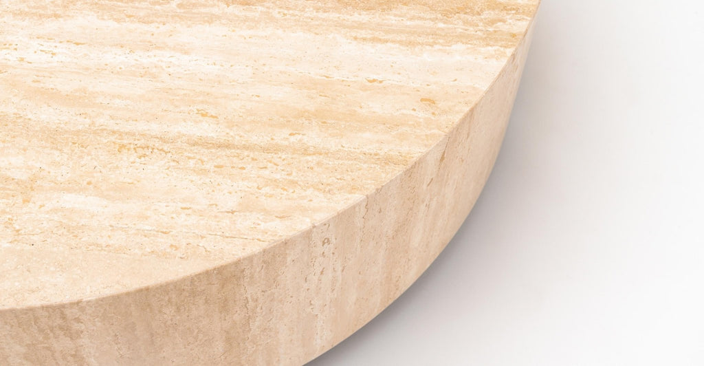 Nuba Round Coffee Table - Travertine.