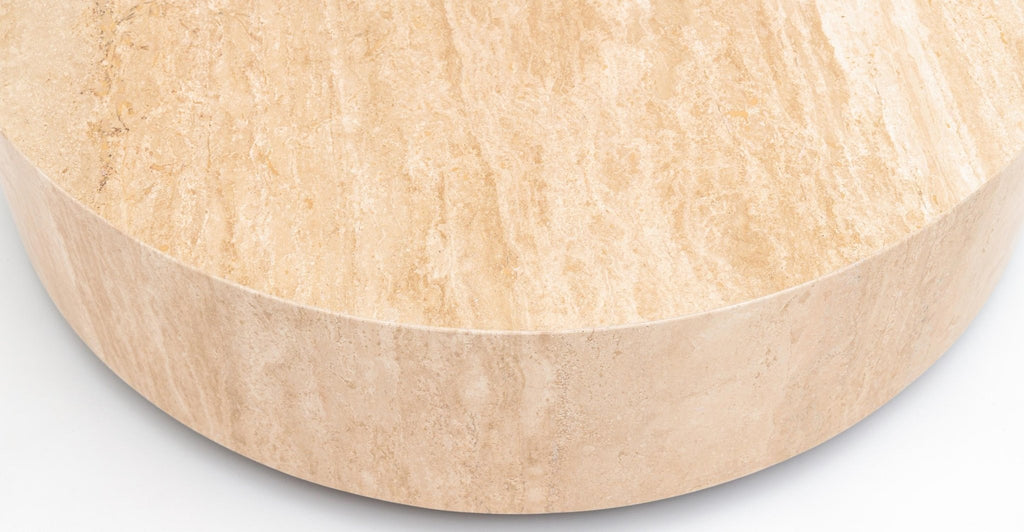 Nuba Round Coffee Table - Travertine.