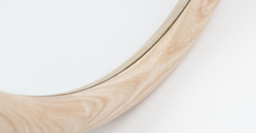 Orla - Round Wooden Mirror - Natural Wood.