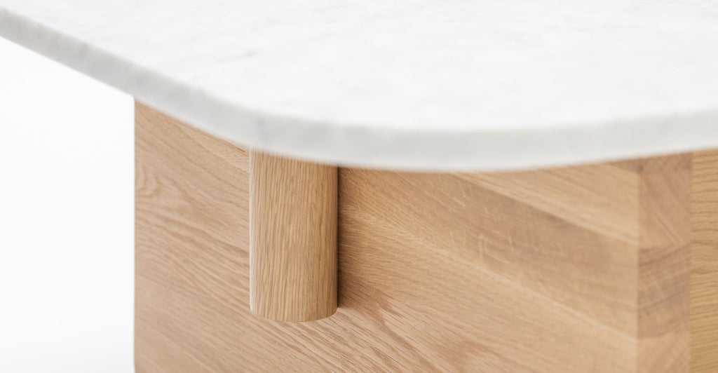 Pivot Coffee Table - Light Oak & Marble.