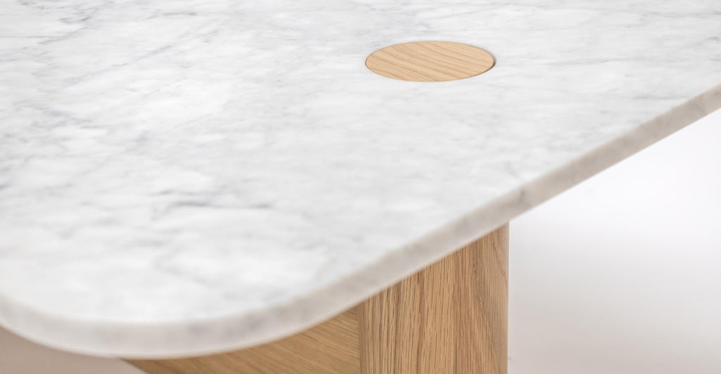 Pivot Coffee Table - Light Oak & Marble.