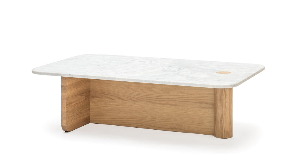 Pivot Coffee Table - Light Oak & Marble.