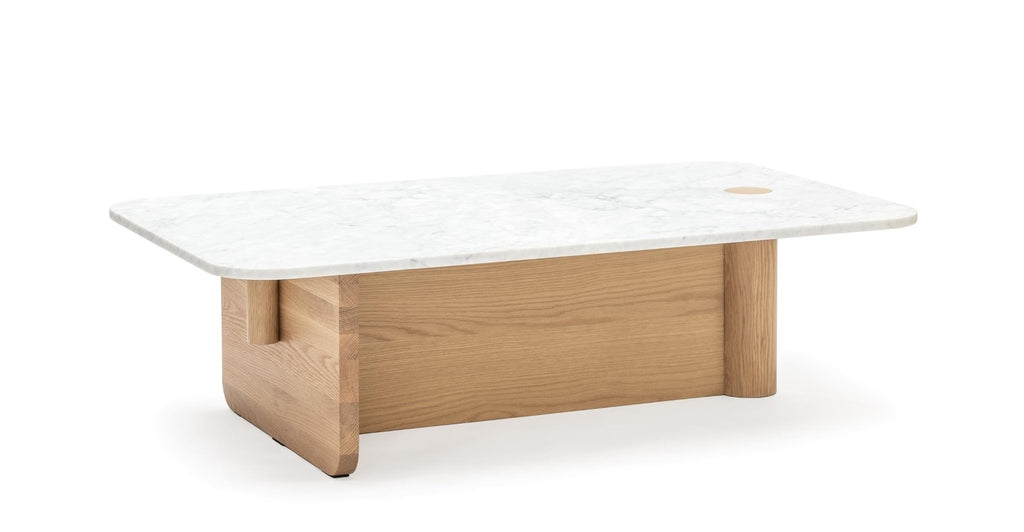 Pivot Coffee Table - Light Oak & Marble.