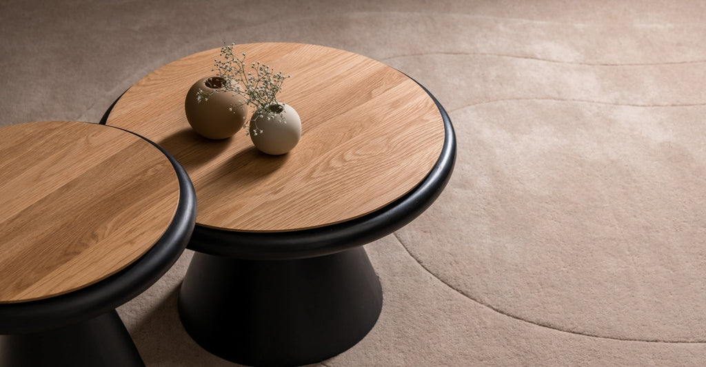 Ramel Coffee Table - Light Oak & Black.