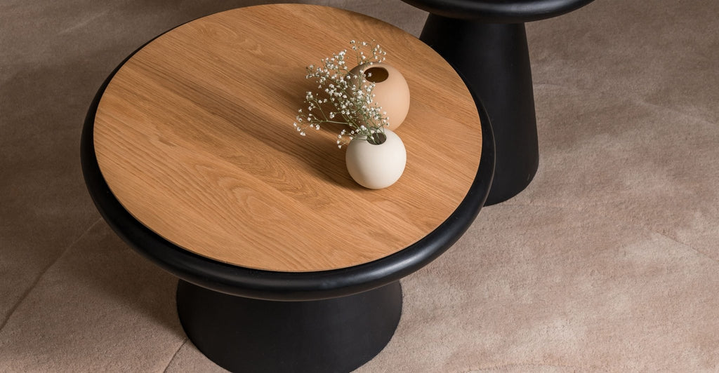 Ramel Coffee Table - Light Oak & Black.