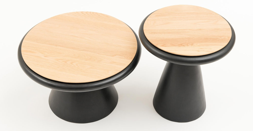 Ramel Coffee Table - Light Oak & Black.