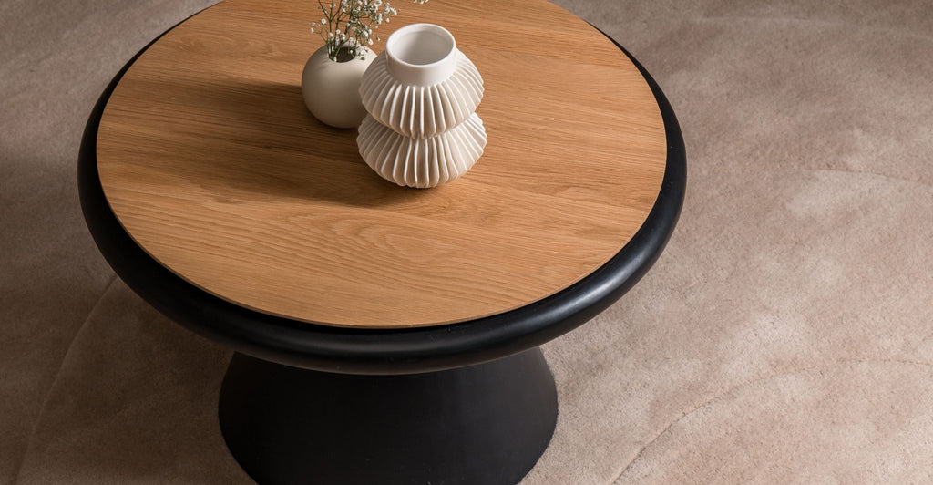 Ramel Coffee Table - Light Oak & Black.