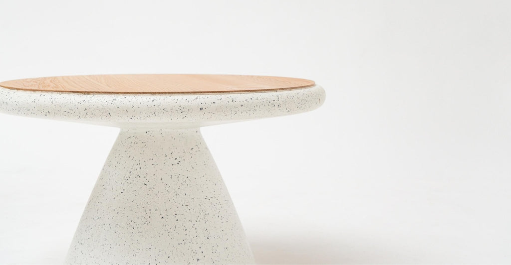 Ramel Coffee Table - Light Oak & Terrazzo Feta.