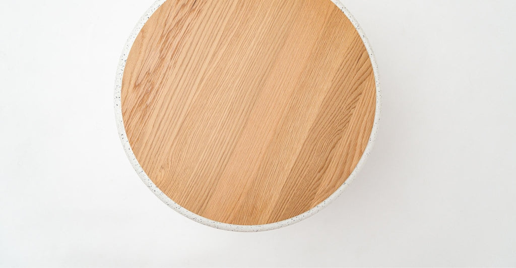 Ramel Coffee Table - Light Oak & Terrazzo Feta.