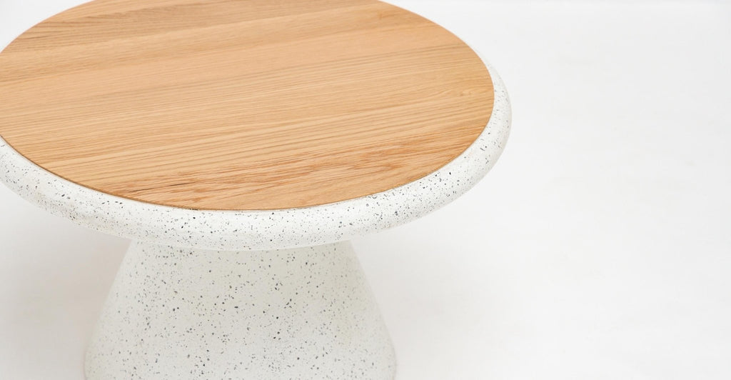 Ramel Coffee Table - Light Oak & Terrazzo Feta.