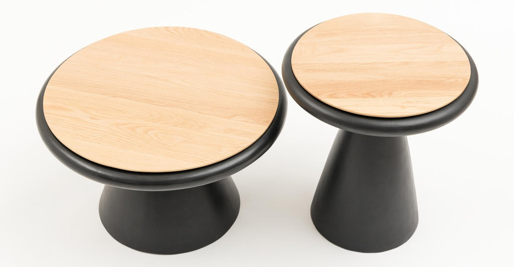 Ramel End Table - Light Oak & Black.