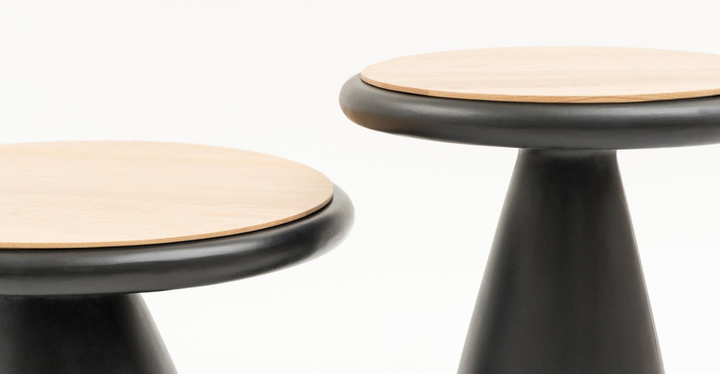 Ramel End Table - Light Oak & Black.