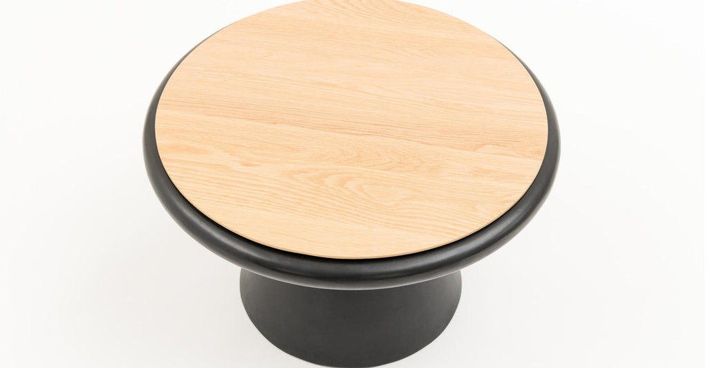 Ramel End Table - Light Oak & Black.