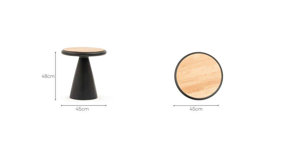 Ramel End Table - Light Oak & Black.