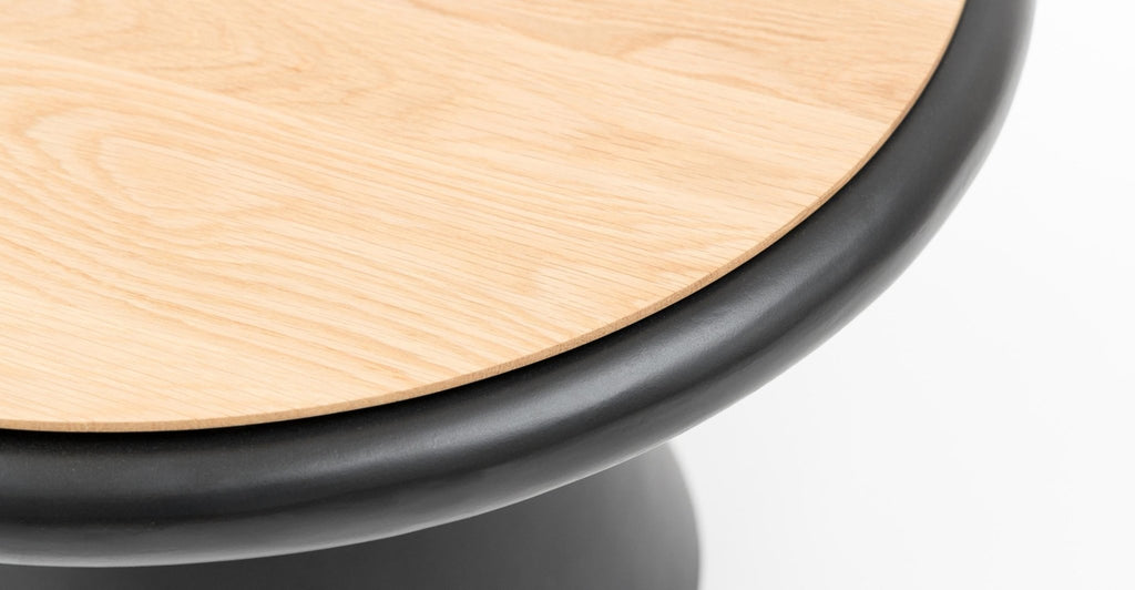 Ramel End Table - Light Oak & Black.