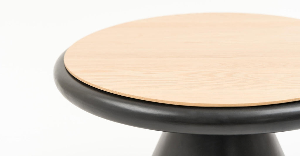 Ramel End Table - Light Oak & Black.