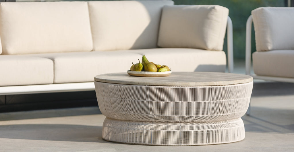 Riviera Coffee Table - Chalk & Aged Teak.