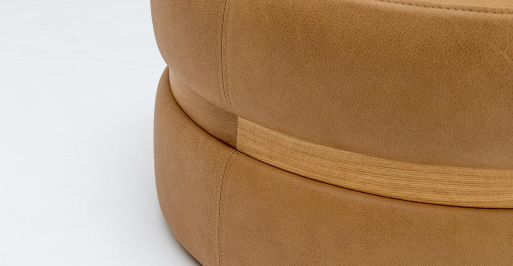 Saga Stool - Light Oak & Pecan Leather.