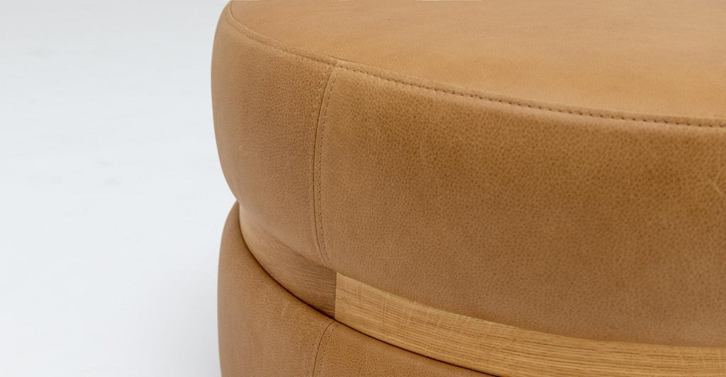 Saga Stool - Light Oak & Pecan Leather.