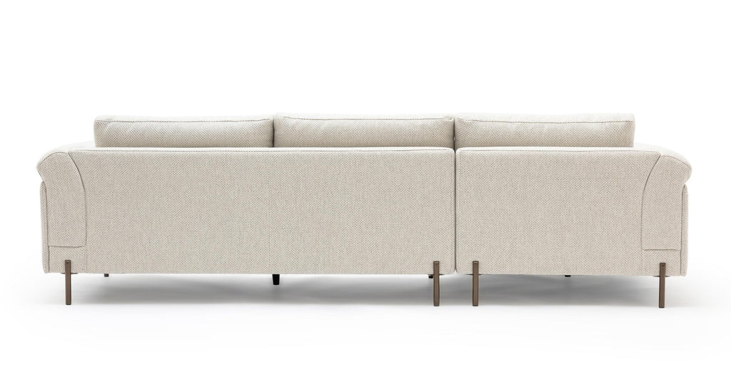 Serena L-Shaped Sofa - Almond Cream.