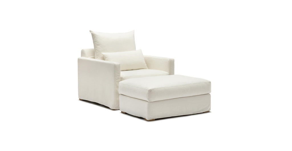 Sloopy Ottoman - Summer Ivory.