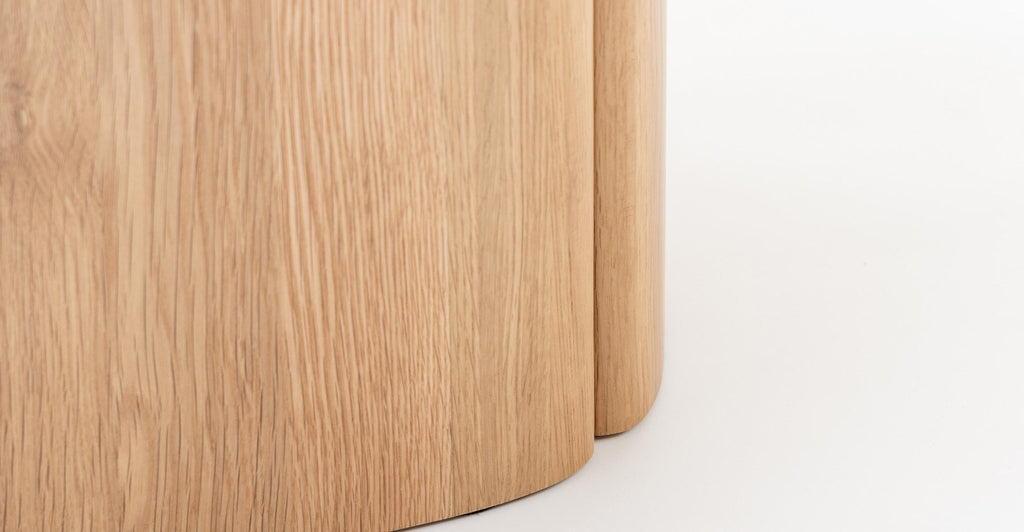 Tathra 125 Table - Light Oak & Travertine.