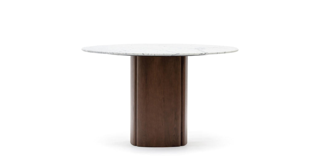 Tathra 125 Table - Smoked Oak & Bianca Carrara.