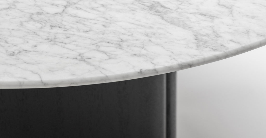 Tathra 155 Table - Black Oak & Bianca Carrara.