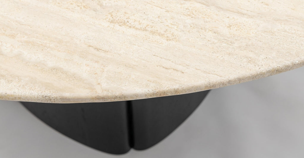 Tathra 155 Table - Black Oak & Travertine.