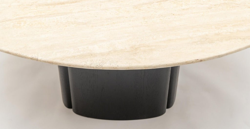 Tathra 155 Table - Black Oak & Travertine.