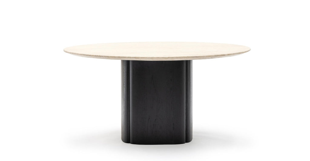 Tathra 155 Table - Black Oak & Travertine.